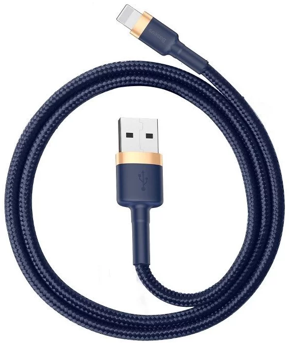 Levně Kabel Baseus Cafule Lightning cable 2.4A 1m (Gold+Dark blue) (6953156290754)