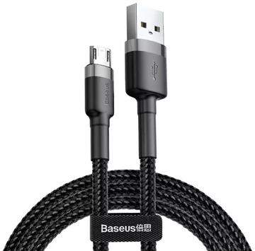 Baseus Cafule Micro USB kábel 2,4A 0,5m (szürke+fekete) (6953156280304)