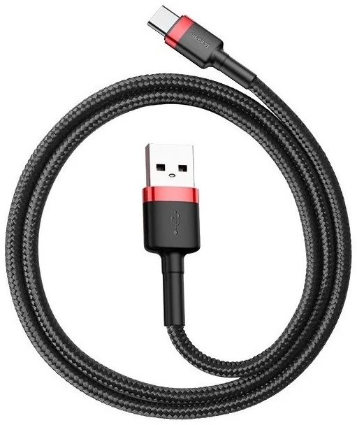 Cable Baseus Cafule cable USB-C 3A 1m (Red+Black) (6953156278219)