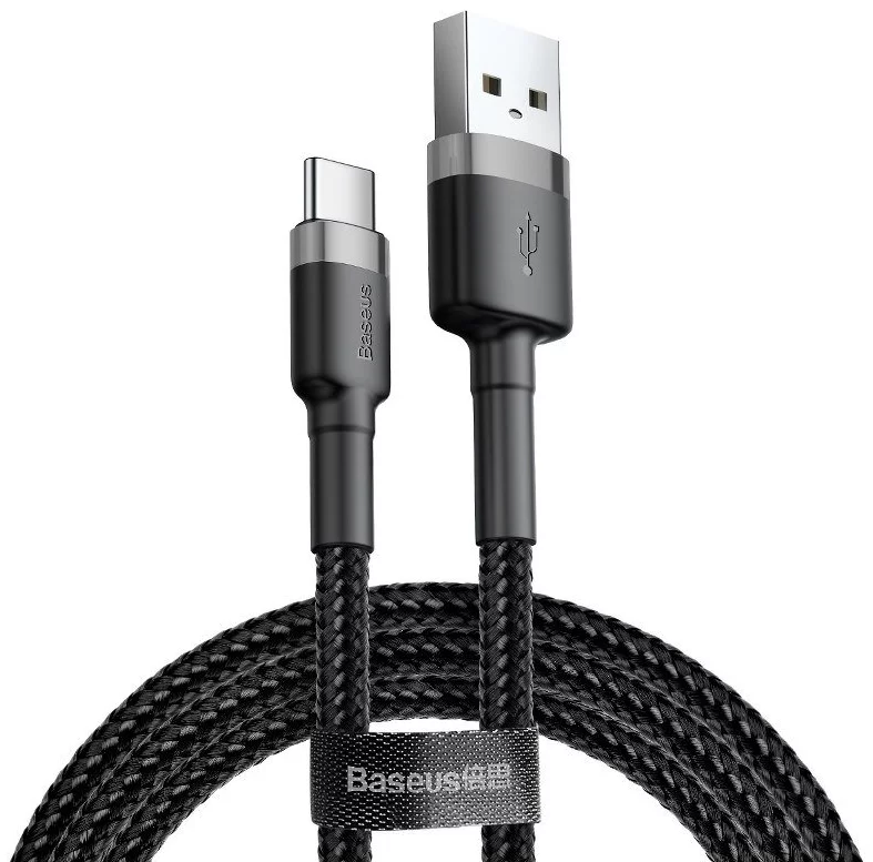 Levně Kabel Baseus Cafule cable USB-C 3A 0.5m (Gray+Black)6953156278189