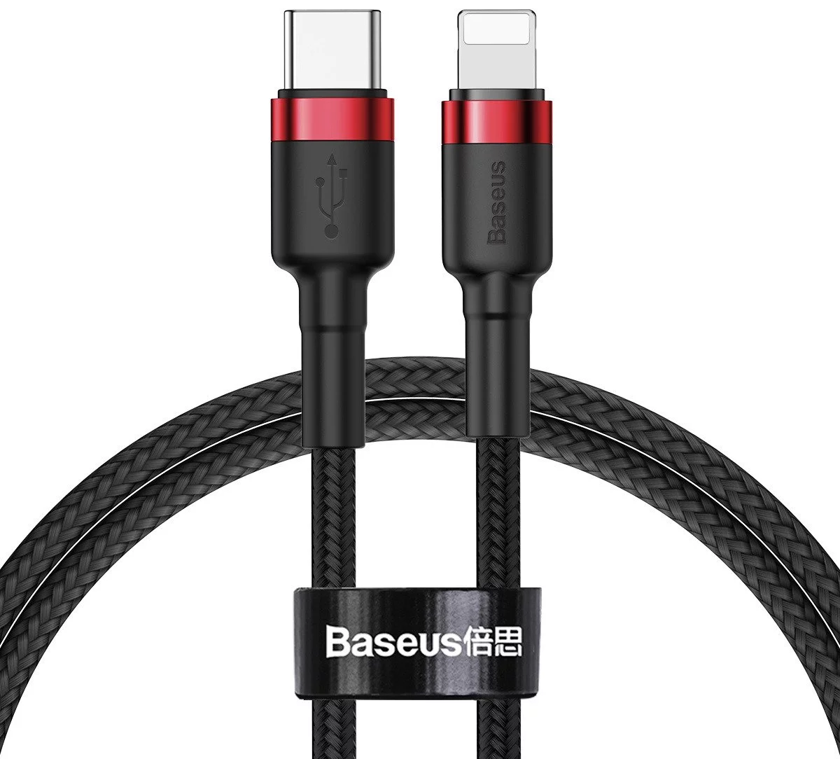 Kábel Baseus Cafule Cable Type-C to iP PD 18W 1m Red+Black (6953156297456)