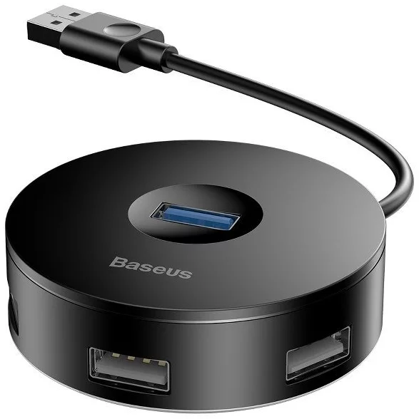Redukcia Baseus Hub 4in1 USB to USB 3.0 + 3x USB 2.0 15cm (Black) (6953156284234)