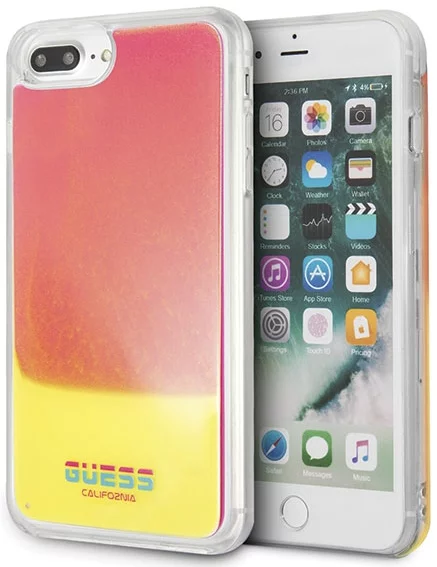 Valkuilen Vermelden Waakzaamheid Case Guess iPhone 7/8 Plus Pink Hardcase California Glow In The Dark  (GUHCI8LGLCPI)