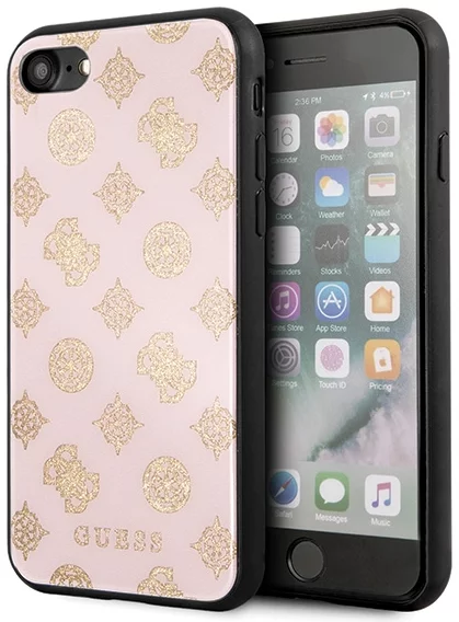 Levně Kryt Guess iPhone 7/8 Light Pink Hardcase Peony Double Layer Glitter (GUHCI8TGGPLP)