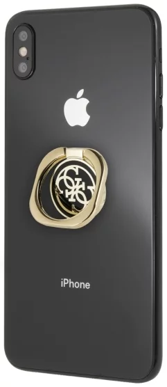 E-shop Držiak Guess Ring stand gold & black 4G (GURSEQGBK)