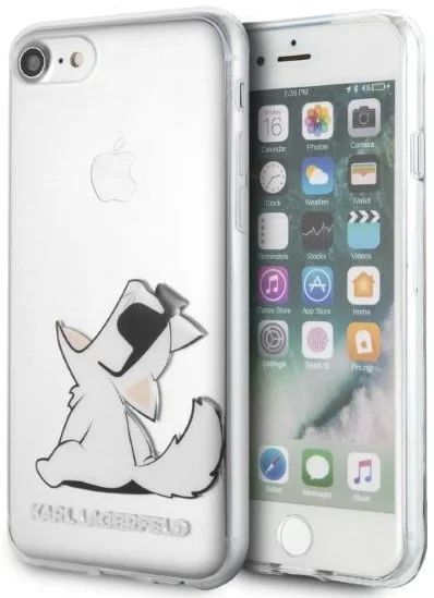 Kryt Karl Lagerfeld iPhone 7/8 hardcase transparent Choupette Fun (KLHCI8CFNRC)