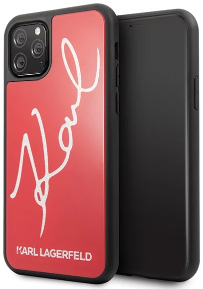 E-shop Kryt Karl Lagerfeld iPhone 11 Pro red hard case Signature Glitter (KLHCN58DLKSRE)