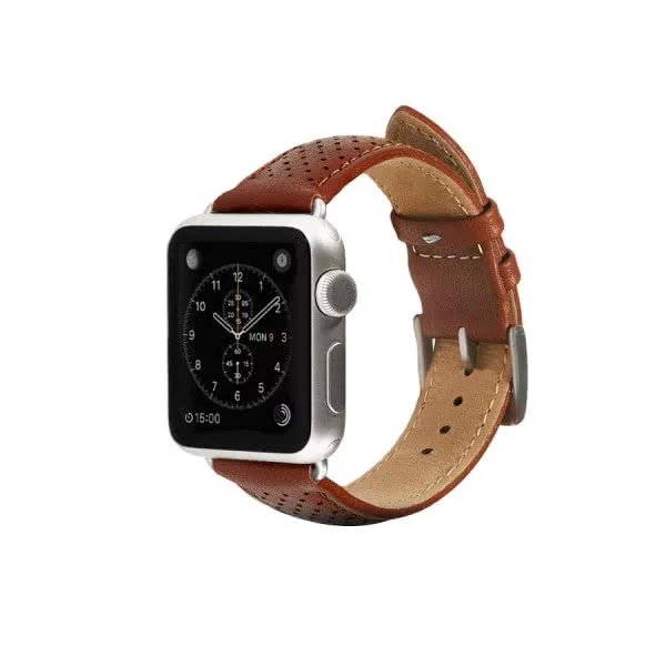 Remen Monowear Brown Perforated Leather Band for Apple Watch