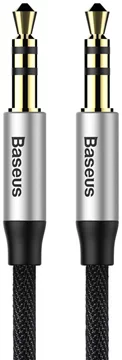 Baseus Yiven Audio Cable Cable 3.5 male Audio M30 1.5M Silver+ Black (6953156257207)