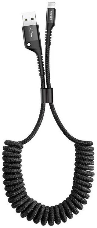 Kábel Baseus Spring-loaded cable Lightning 1m 2A (black) (6953156277397)