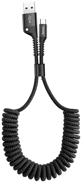 Kábel Baseus Spring-loaded USB-C cable 1m 2A (Black) (6953156284739)