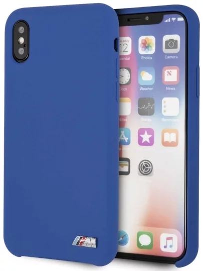 E-shop Kryt BMW iPhone X/Xs Navy Blue Silicone M Collection (BMHCPXMSILNA)