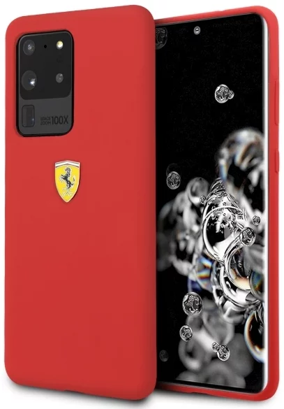 Levně Kryt Ferrari Hardcase S20 Ultra G988 Red Silicone (FESSIHCS69RE)