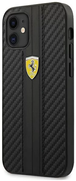 Levně Kryt Ferrari FESNECHCP12SBK iPhone 12 mini 5,4" black hardcase On Track PU Carbon (FESNECHCP12SBK)