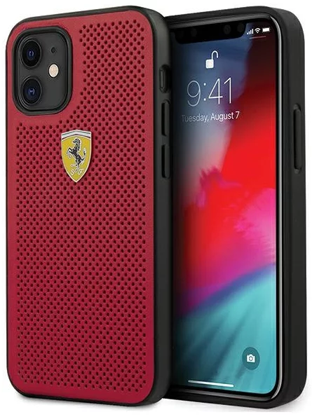 Levně Kryt Ferrari FESPEHCP12SRE iPhone 12 mini 5,4" red hardcase On Track Perforated (FESPEHCP12SRE)