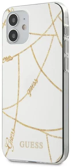 Levně Kryt Guess GUHCP12SPCUCHWH iPhone 12 mini 5,4" white hardcase Gold Chain Collection (GUHCP12SPCUCHWH)