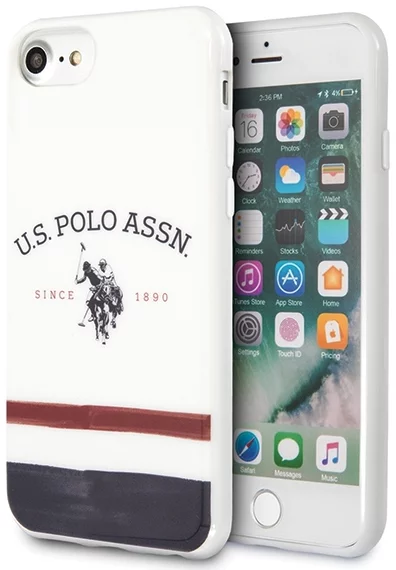 Levně Kryt US Polo USHCI8PCSTRB iPhone 7/8/SE 2020 white Tricolor Pattern Collection (USHCI8PCSTRB)