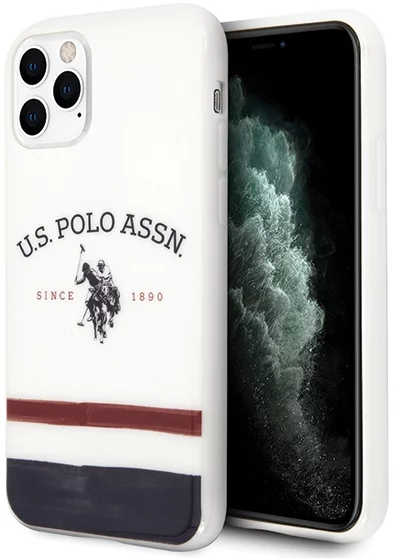 Levně Kryt US Polo USHCN65PCSTRB iPhone 11 Pro Max white Tricolor Pattern Collection (USHCN65PCSTRB)