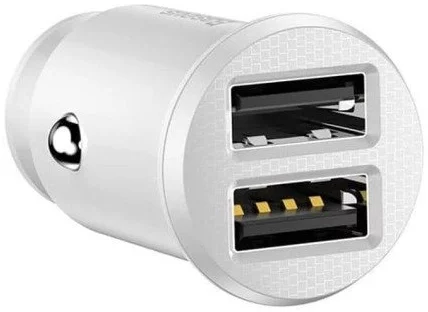 Nabíjačka do auta Baseus Grain Car Charger 2x USB 5V 3.1A (white)