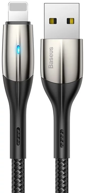 E-shop Baseus Horizontal Lightning Cable with LED Lamp 1m 2.4A (Black)