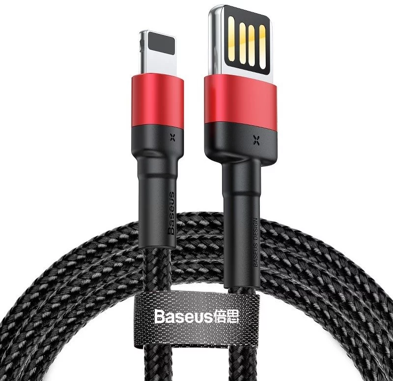 Kábel Baseus Cafule Double-sided USB Lightning Cable 2,4A 1m (Black+Red)