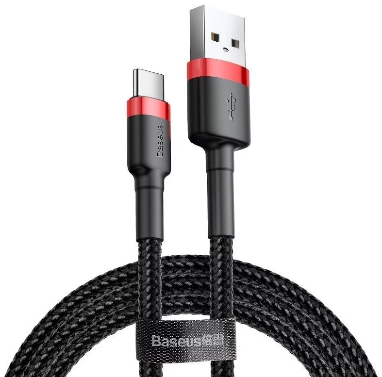 Levně Kabel Baseus Cafule USB-C cable 2A 3m (Black+Red)
