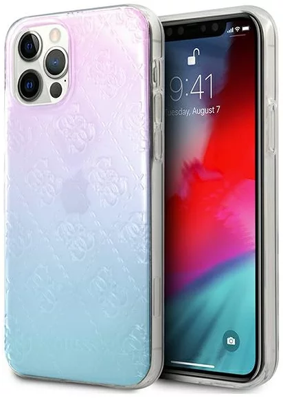 Levně Kryt Guess iPhone 12 Pro Max 6,7" Blue&Pink Hardcase 4G 3D Pattern Collection (GUHCP12L3D4GGBP)