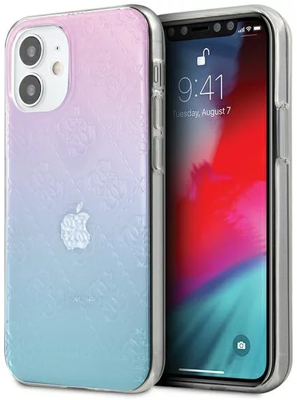 Levně Kryt Guess iPhone 12 mini 5,4" Blue&pink hardcase 4G 3D Pattern Collection (GUHCP12S3D4GGBP)