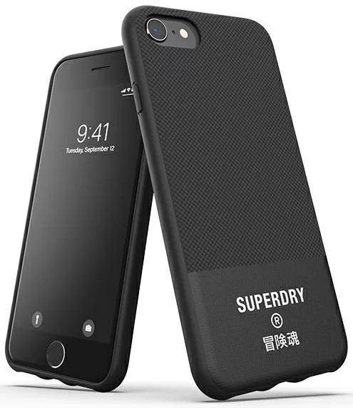 Levně Kryt SuperDry Moulded Canvas iPhone 6/6s/7/8/ SE 2020 Case Black (41539)