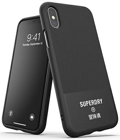 Levně Kryt SuperDry Moulded Canvas iPhone X/Xs Case Black (41544)