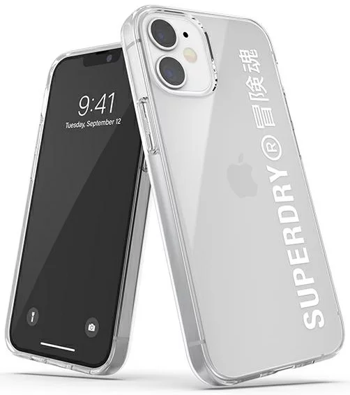 Levně Kryt SuperDry Snap iPhone 12 mini Clear Case White (42593)
