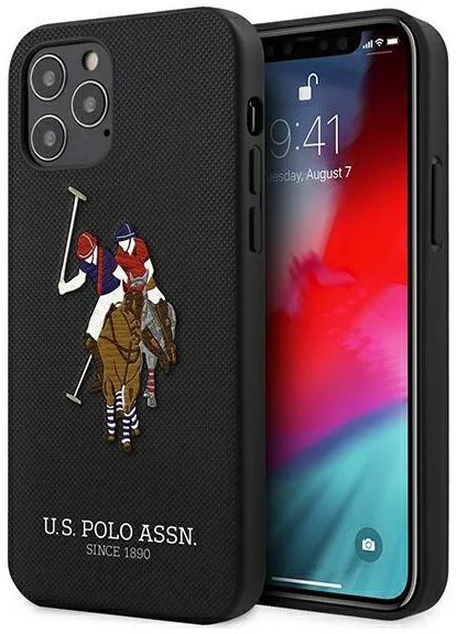 Levně Kryt US Polo iPhone 12 Pro Max 6,7" Black Polo Embroidery Collection (USHCP12LPUGFLBK)