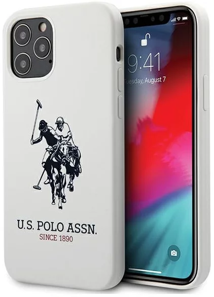 Levně Kryt US Polo iPhone 12 Pro Max 6,7" White Silicone Collection (USHCP12LSLHRWH)