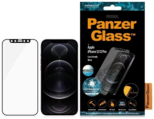Levně Ochranné sklo PanzerGlass iPhone 12/12 Pro Black - Anti-glare