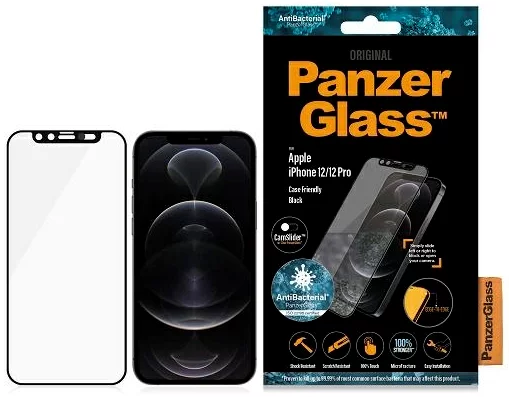 Ochranné sklo PanzerGlass iPhone 12/ 12 Pro CamSlider Case Friendly AntiBacterial black