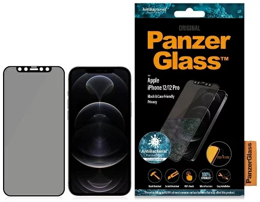 Levně Ochranné sklo PanzerGlass iPhone 12/12 Pro Black - Privacy