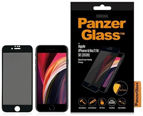 Levně Kryt PanzerGlass E2E Super+ iPhone 6/6s/7/8 /SE 2020 Case Friendly Privacy czarny/black (P2679)
