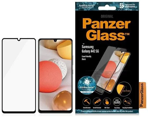 Ochranné sklo PanzerGlass Samsung Galaxy A42 5G Black - Anti Bacterial