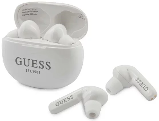 Levně Sluchátka Guess Headphones Bluetooth TWS white (GUTWS1CWH )
