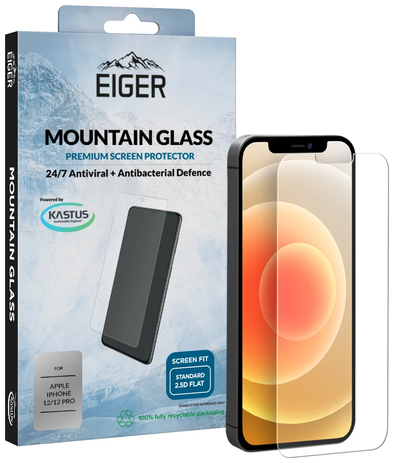 Ochranné sklo Eiger GLASS Tempered Glass Screen Protector for Apple iPhone 12/12 Pro in Clear (EGSP00625)
