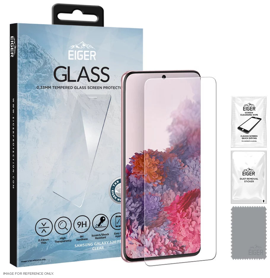 Ochranné sklo Eiger GLASS Tempered Glass Screen Protector for Samsung Galaxy S20 FE in Clear