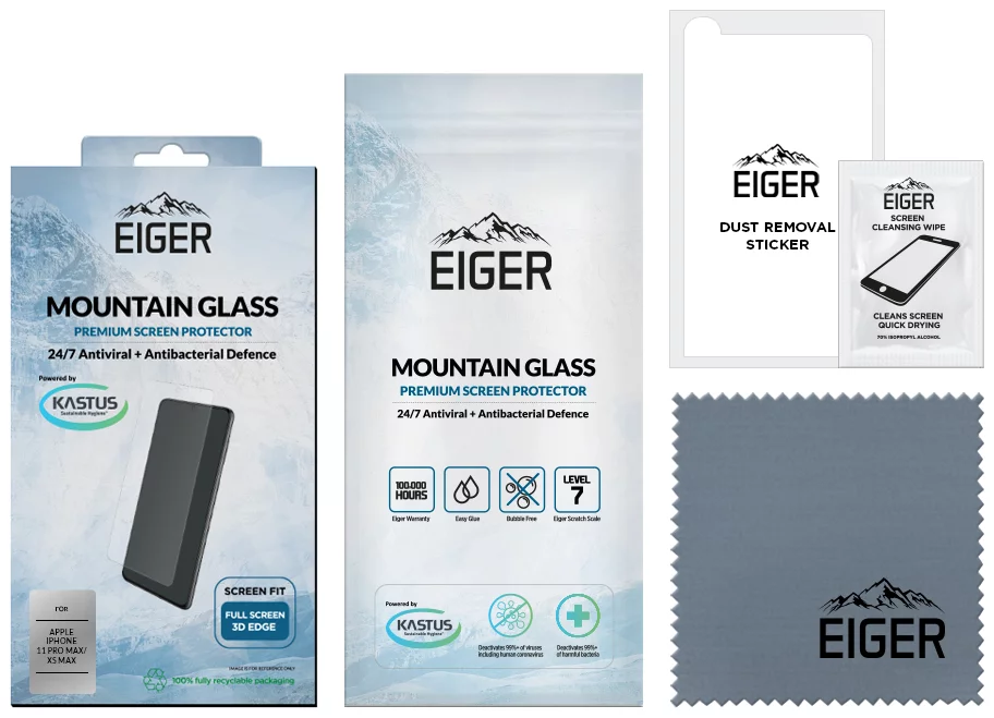 Verre Trempé Eiger 3D GLASS Full Screen Glass Screen Protector for Apple  iPhone 11 Pro Max/XS Max in Clear/Black