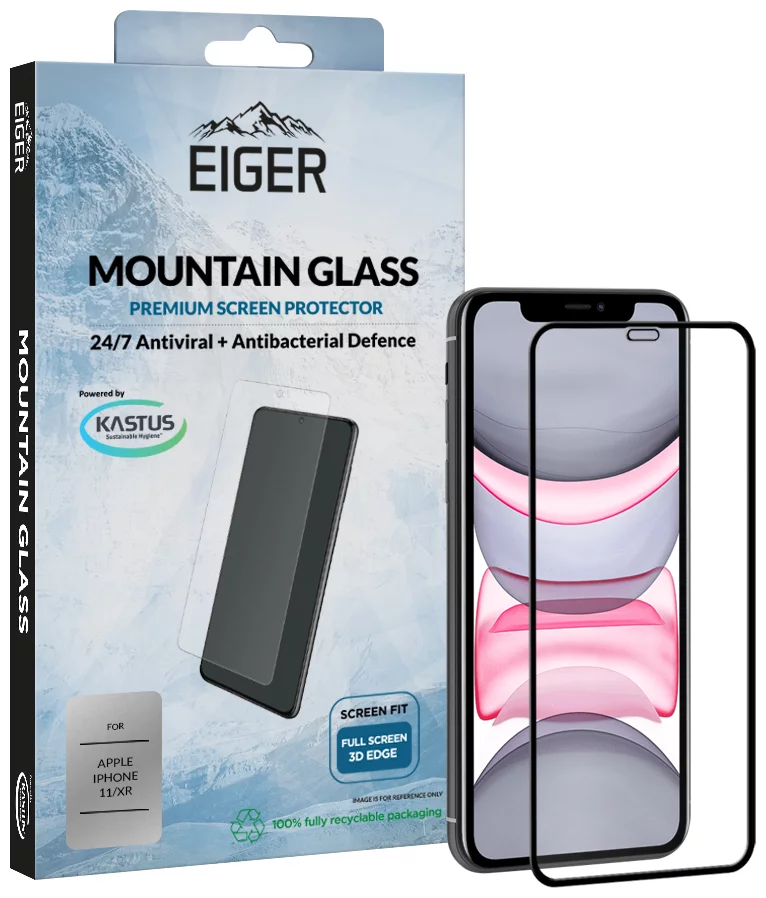 Ochranné sklo Eiger 3D GLASS Full Screen Tempered Glass Screen Protector for Apple iPhone 11/XR in Clear/Black