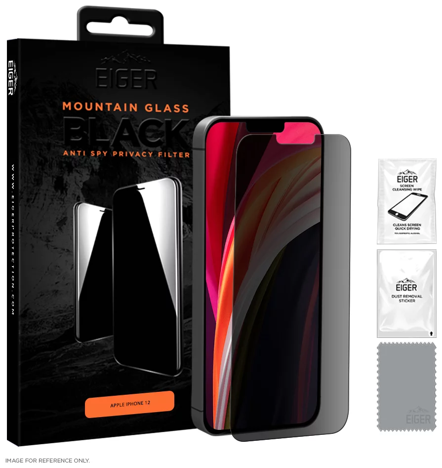 Ochranné sklo Eiger Mountain BLACK Anti Spy Privacy Glass Screen Protector for Apple iPhone 12 Mini (EGMSP00144)
