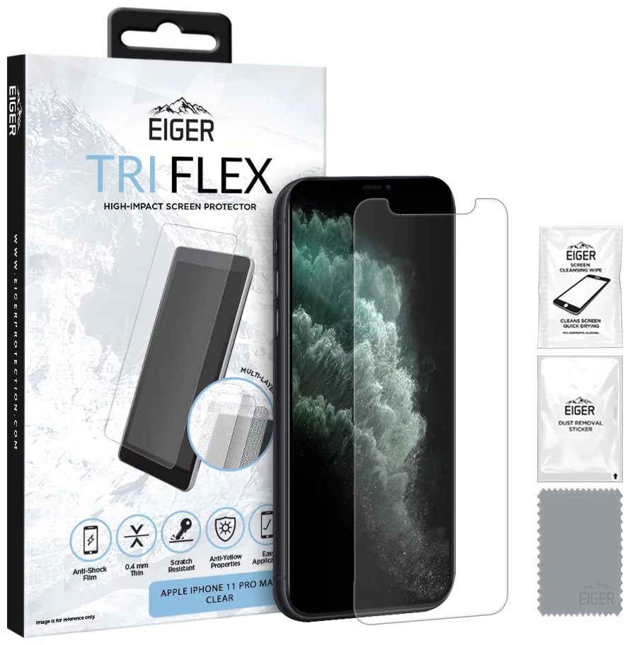 Ochranná fólia Eiger Tri Flex High Impact Film Screen Protector (1 Pack) for Apple iPhone 11 Pro Max/XS Max Clear (EGSP00530)