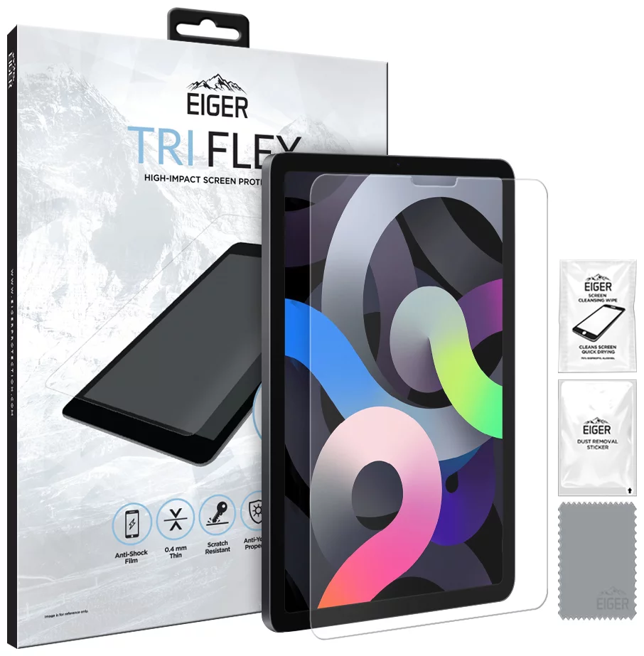 Ochranná fólia Eiger Tri Flex High-Impact Screen Protector (1 Pack) for Apple iPad Air (2020)/iPad Pro 11 in Clear (EGSP00668)