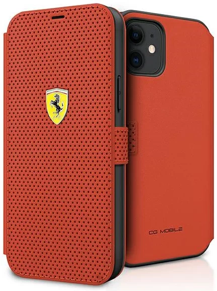 Levně Kryt Ferrari FESPEFLBKP12SRE iPhone 12 mini 5,4" red book On Track Perforated (FESPEFLBKP12SRE)
