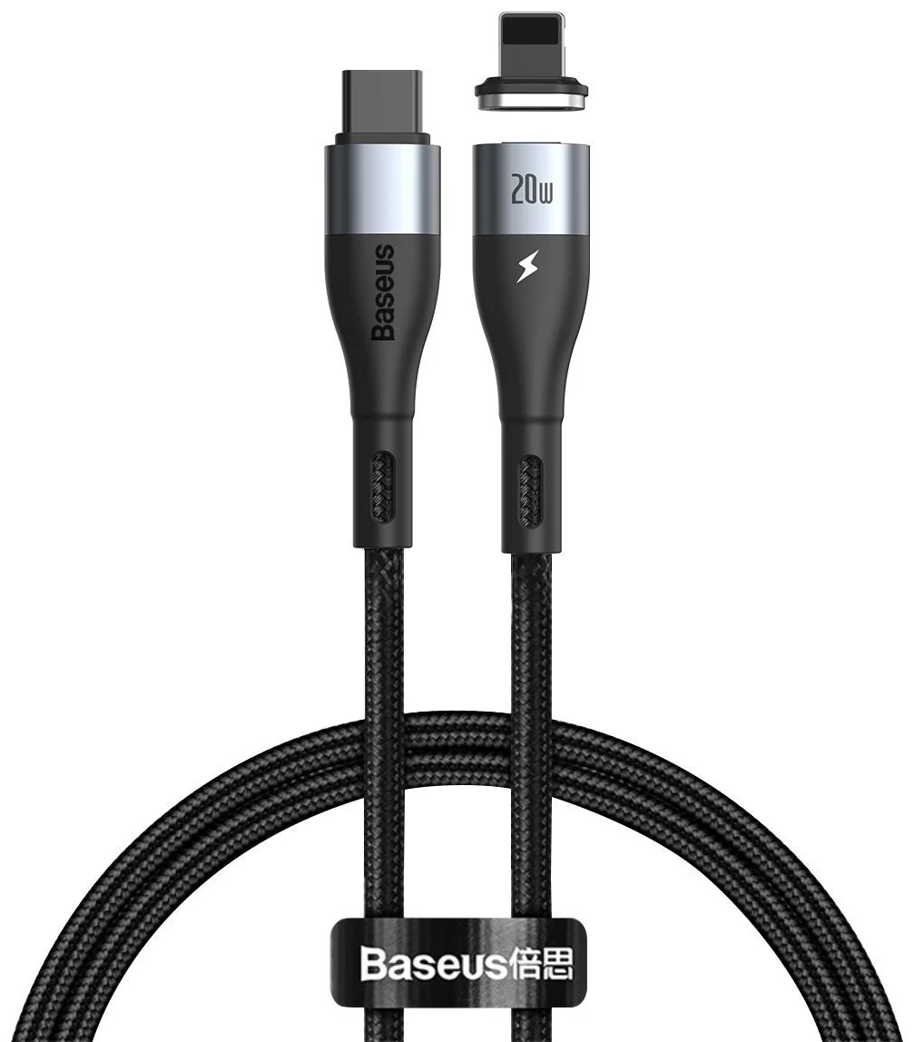 Cable Baseus Zinc Magnetic USB-C - Lightning Cable 20W 2m (Black)