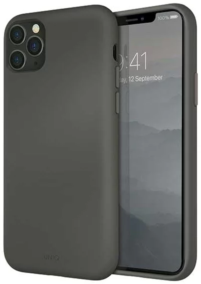 Levně Kryt UNIQ Lino Hue iPhone 11 Pro Max moss grey (UNIQ-IP6.5HYB(2019)-LINOHGRY)