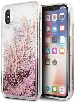 Karl Lagerfeld KLHCPXTRKSRG iPhone X/Xs rose gold Glitter Signature (KLHCPXTRKSRG)